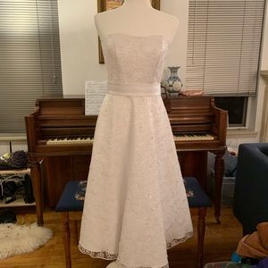 sparkling diamond white lace dress